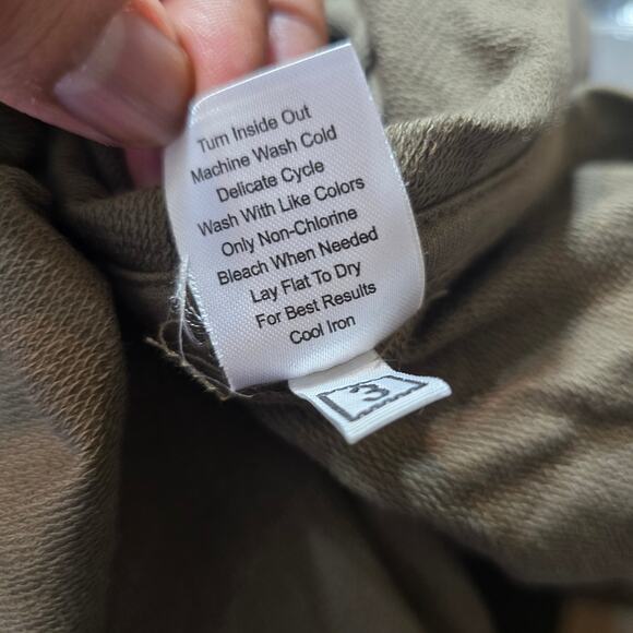 Universal Standard Olive Green Fiona Side Slit Sweatshirt Size 4XS(0/00) - Picture 7 of 7